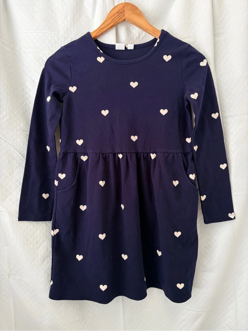 GAP Navy Dress with White Heart Print